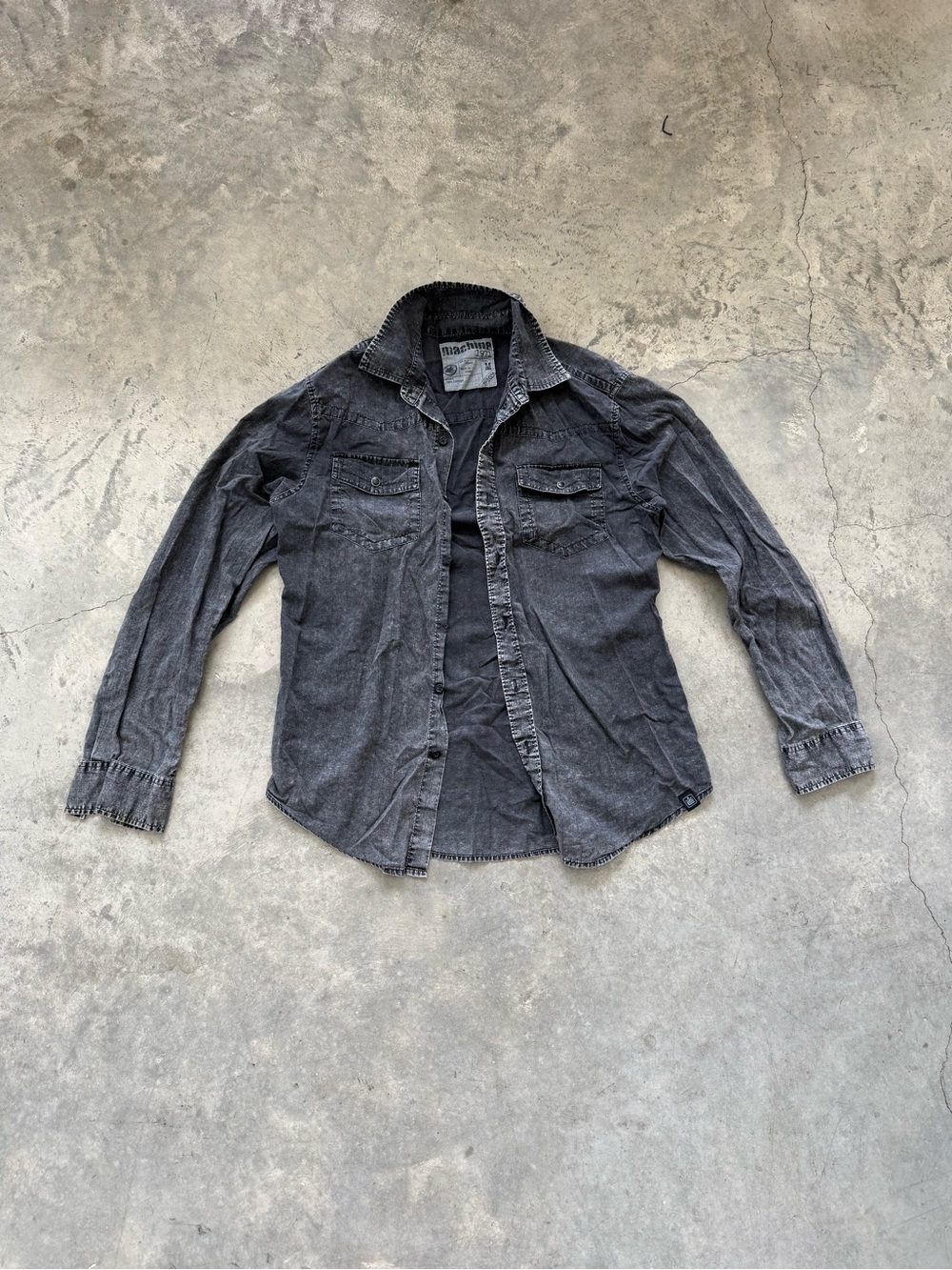 Machine Gray Washed Jean Jacket - Picture 2 of 10